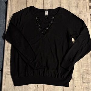 Torrid Black Lace Up Top